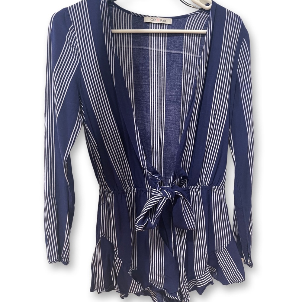 Long sleeve plunging neck line short romper